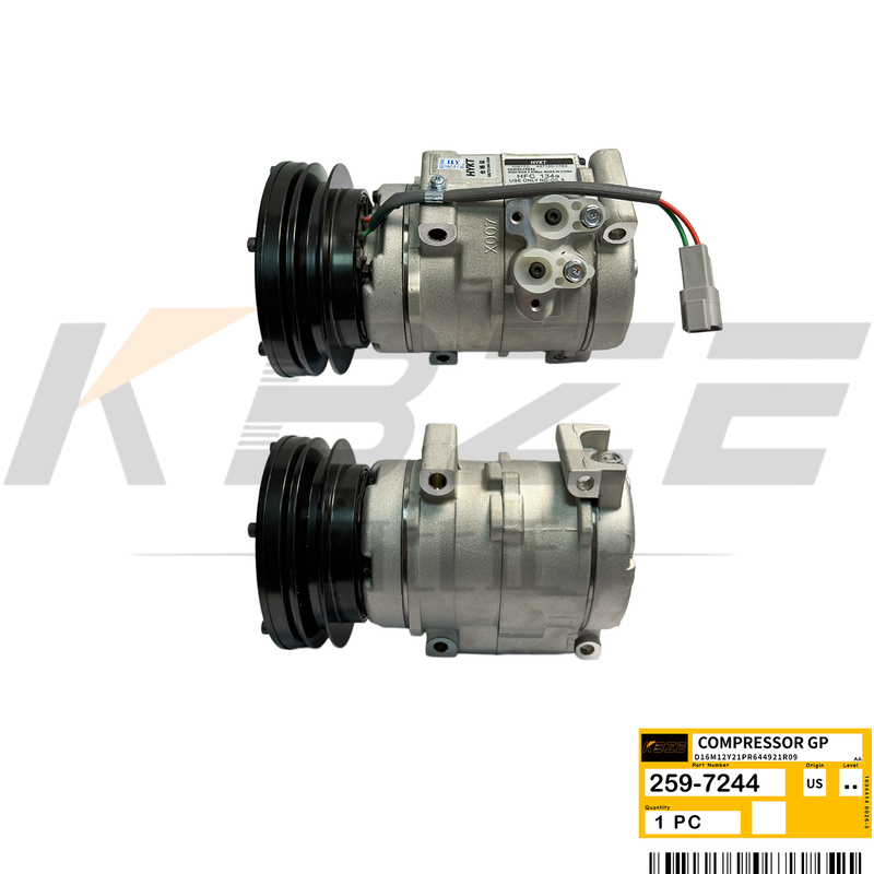 KBZE OEM 259-7244 2597244 CAT AC COMPRESSOR REPLACE E311 E312 E320 E323 EXCAVATOR